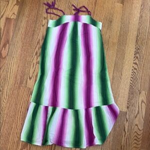 Janie and Jack Striped Green and Purple Dress